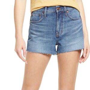 Madewell High Rise Denim Shorts Blue Women’s size 25 inseam 3.75 inch raw hem